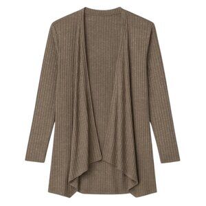 AMERICAN EAGLE Brown Ribbed Open-Front Cardigan Sweater - Size XXS